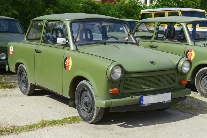 Framed Print : The Trabant is a car that was produced by former East German auto maker VEB Sachsenring Automobilwerke Zwickau