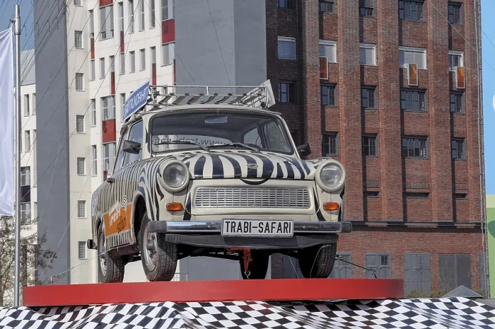 Framed Print : A Trabant in an unusual zebra design on display in Berlin Framed Print : A Trabant in an unusual zebra design on display in Berlin