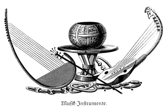 Framed Print : Traditional African musical instruments
