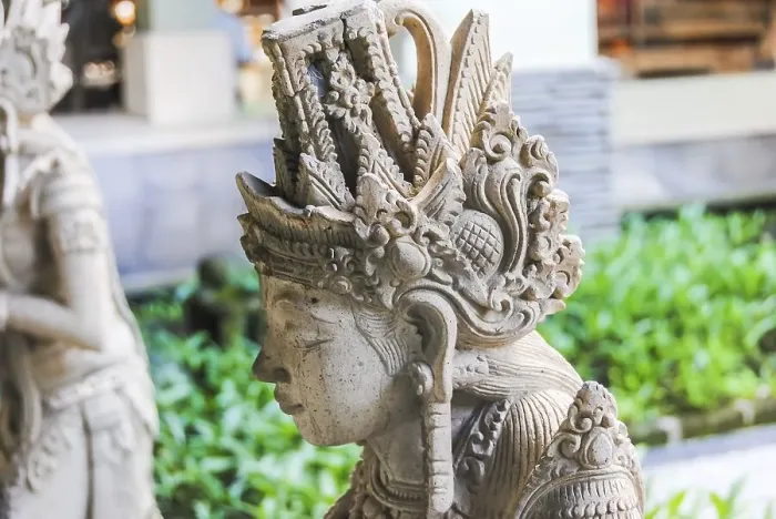 Framed Print : Traditional balinese statue in a public park