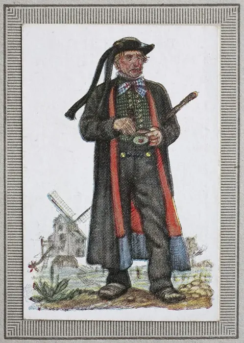 Framed Print : Traditional costumes in Germany in the 19th century