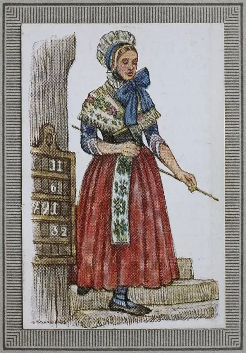 Framed Print : Traditional costumes in Germany in the 19th century