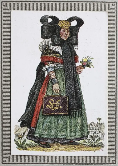 Framed Print : Traditional Costumes in Germany in the 19th century