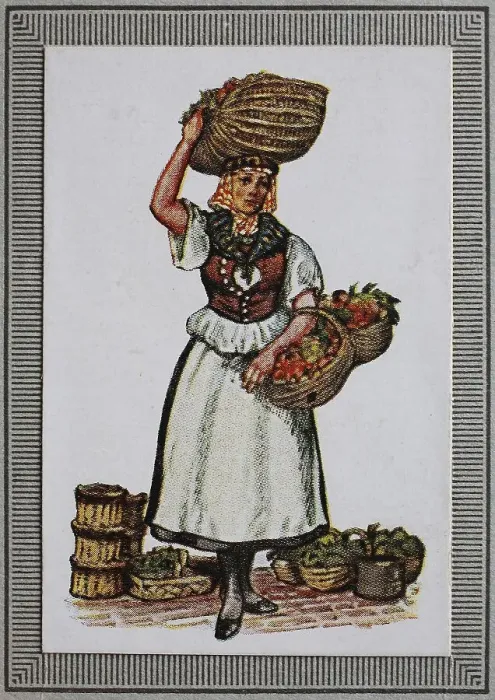 Framed Print : Traditional costumes in Germany in the 19th century
