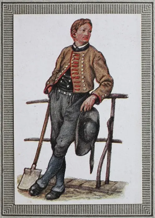 Framed Print : Traditional costumes in Germany in the 19th century