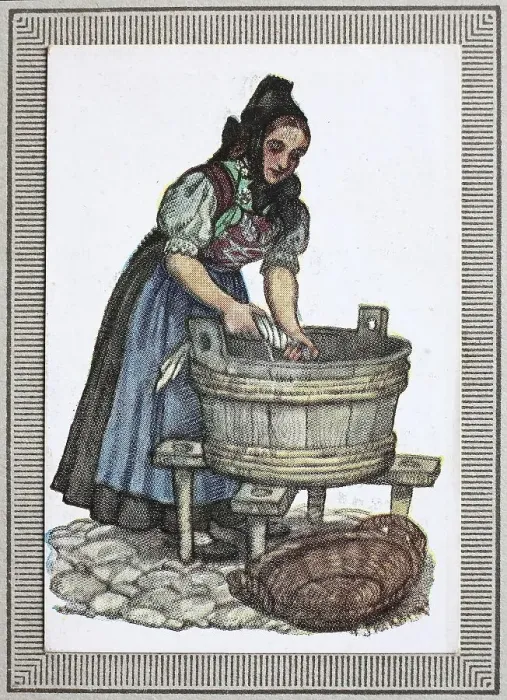 Framed Print : Traditional costumes in Germany in the 19th century