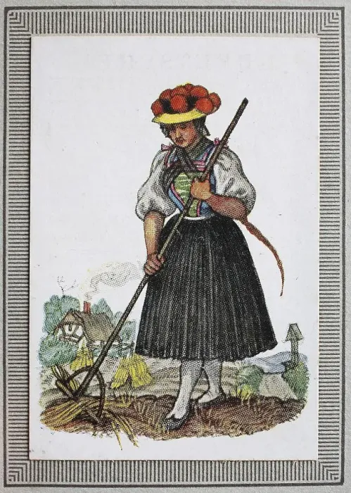 Framed Print : Traditional costumes in Germany in the 19th century