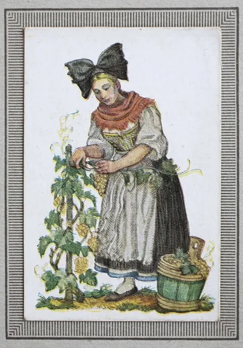 Framed Print : Traditional costumes in Germany in the 19th century