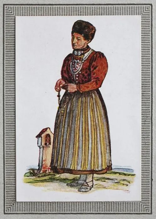 Framed Print : Traditional costumes in Germany in the 19th century