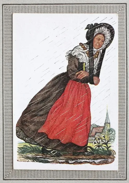 Framed Print : Traditional costumes in Germany in the 19th century