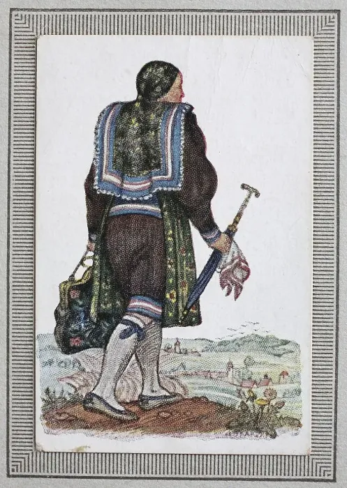 Framed Print : Traditional costumes in Germany in the 19th century