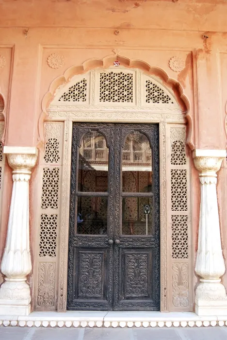 Framed Print : Traditional door inside Junagarh fort of Bikaner