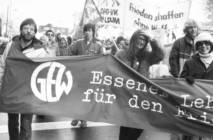 Framed Print : The traditional Easter March Ruhr 1982