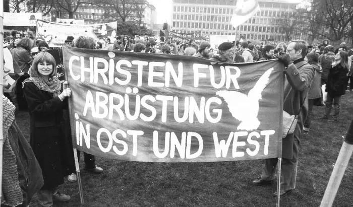 Framed Print : The traditional Easter March Ruhr 1982