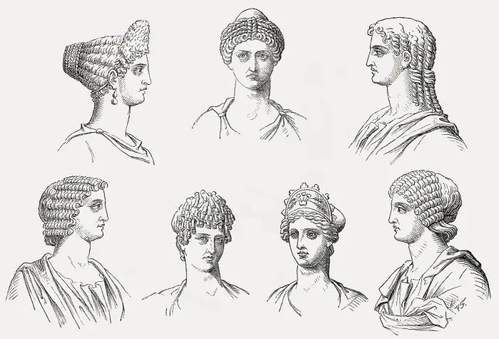 Framed Print : Traditional hairstyles in ancient Rome