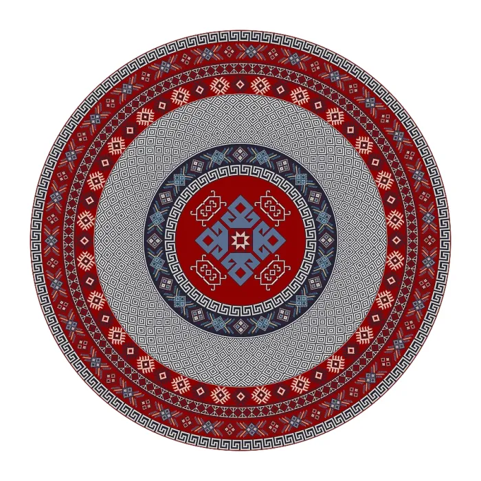 Framed Print : Traditional Kilim round decorative element Framed Print : Traditional Kilim round decorative element