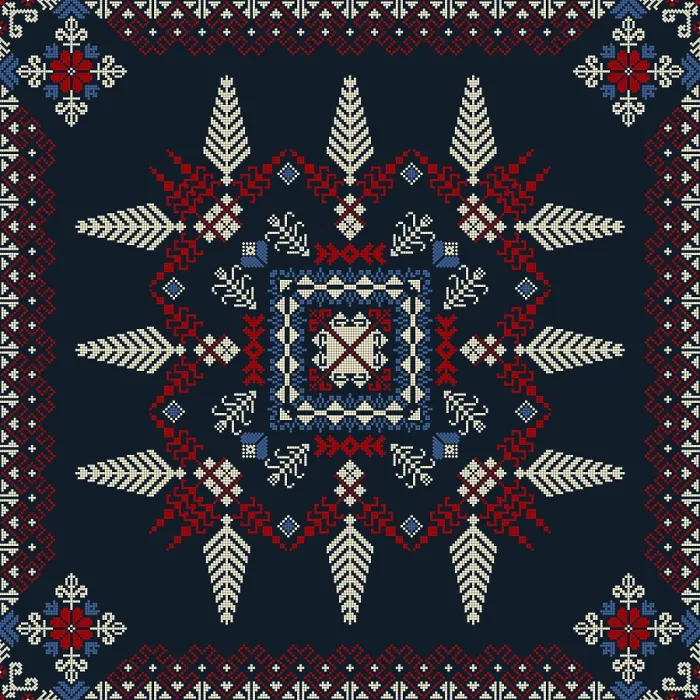 Framed Print : Traditional Latvian embroidery seamless pattern