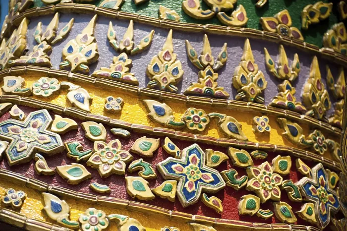 Framed Print : Traditional Thai style pattern at Wat Phra Kaeo