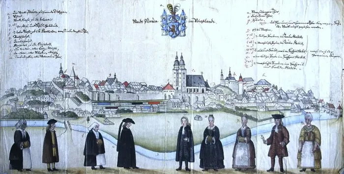 Framed Print : The traditional traditional costume in Plauen in the 18th century Framed Print : The traditional traditional costume in Plauen in the 18th century