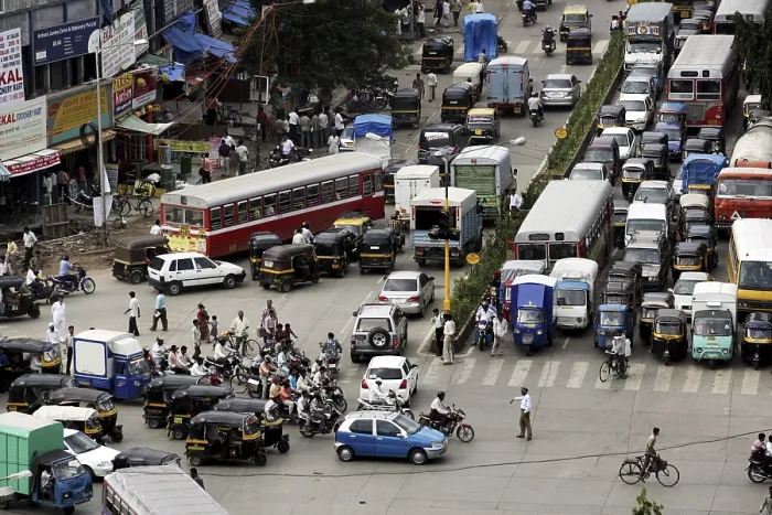 Framed Print : Traffic chaotic situations at junction of Saki naka