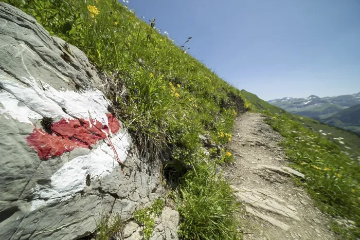 Framed Print : Trail marker on the Laufbacher-Eckweg