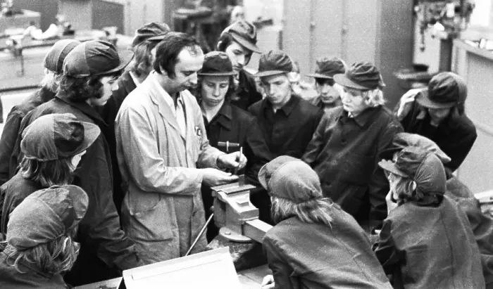Framed Print : In the training workshop of Hoesch AG in Dortmund Framed Print : In the training workshop of Hoesch AG in Dortmund