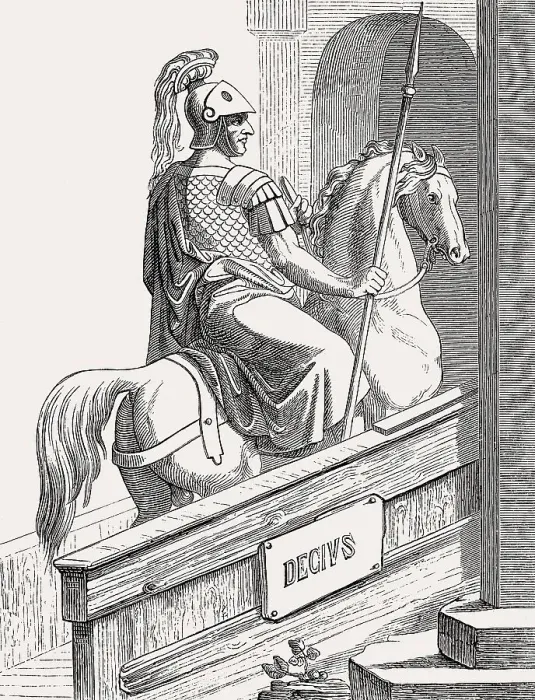 Framed Print : Trajan Decius, c. 201 - June 251, Roman Emperor