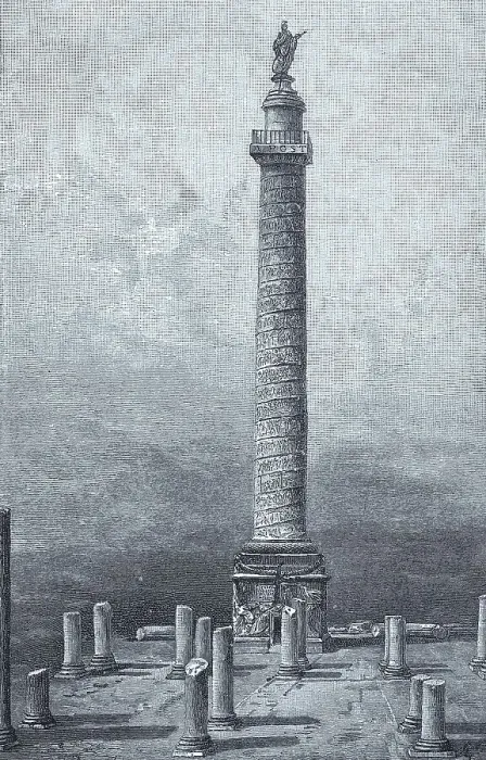 Framed Print : Trajan's Column in Rome in its present state