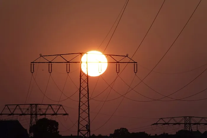 Framed Print : Transmission of energy with high-voltage lines