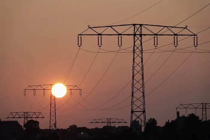 Framed Print : Transmission of energy with high-voltage lines