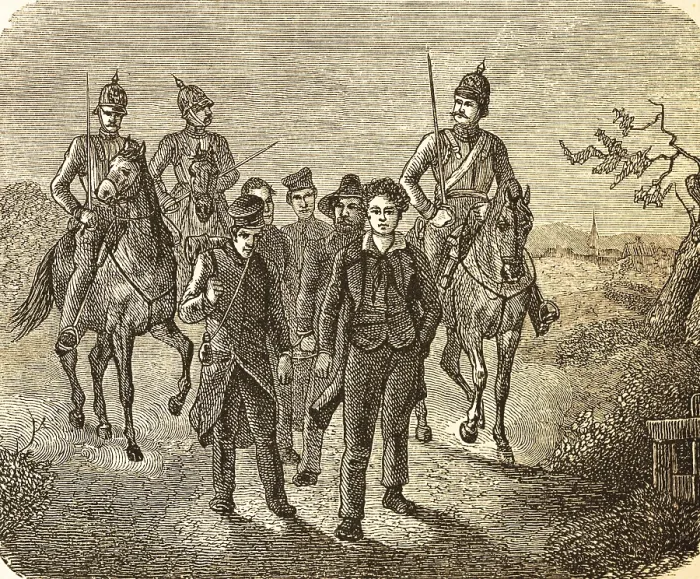 Framed Print : Transport of captured insurgents of the Baden Revolution Framed Print : Transport of captured insurgents of the Baden Revolution