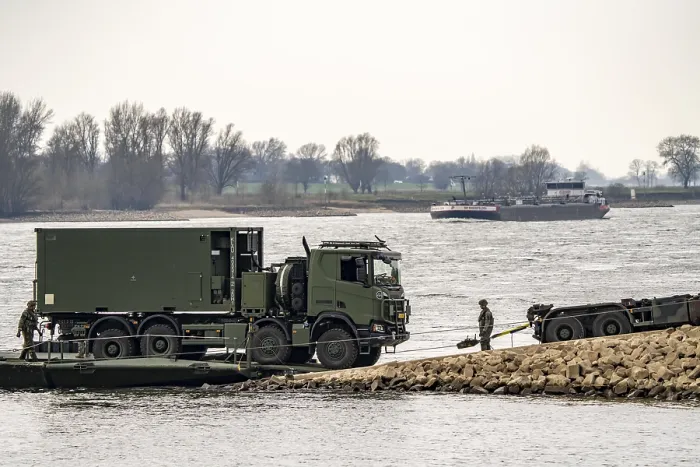 Framed Print : Transport exercise of the Dutch army