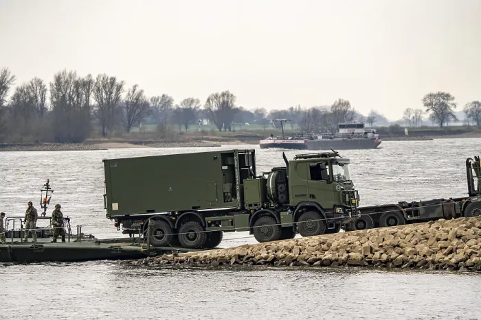 Framed Print : Transport exercise of the Dutch army