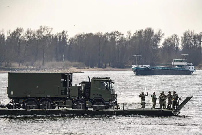 Framed Print : Transport exercise of the Dutch army