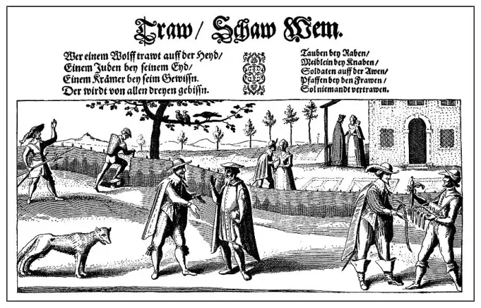 Framed Print : Trau, Schau, Wem, German for Take Care in Whom You Trust Framed Print : Trau, Schau, Wem, German for Take Care in Whom You Trust