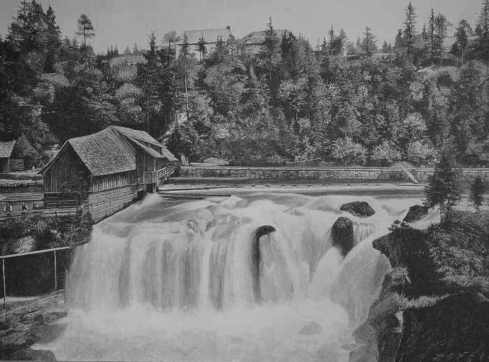 Framed Print : The Traunfall, a waterfall of the river Traun in Upper Austria Framed Print : The Traunfall, a waterfall of the river Traun in Upper Austria
