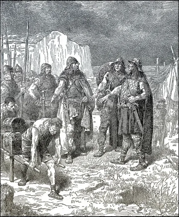 Framed Print : Treaty of Hengist or Hengest and Horsa or Hors with Vortigern