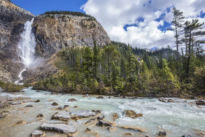Framed Print : The tremendous falls Takakkaw formed by thawing of glacier Daly