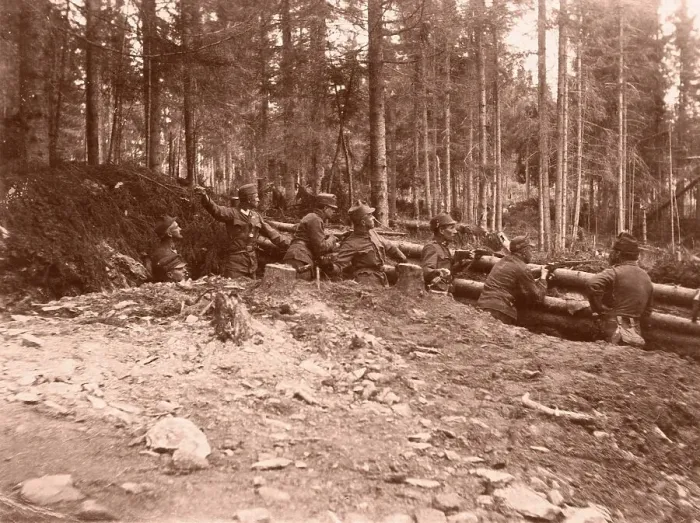 Framed Print : Trench in a forest, historic photograph Framed Print : Trench in a forest, historic photograph