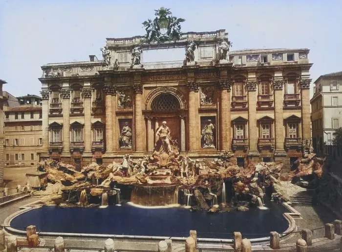 Framed Print : The Trevi Fountain in Rome c. 1860 Framed Print : The Trevi Fountain in Rome c. 1860