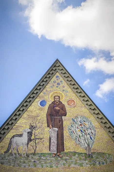 Framed Print : Triangular mosaic depicting St Framed Print : Triangular mosaic depicting St