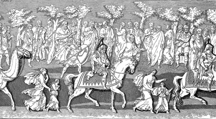 Framed Print : Triumphal procession of Theodosius on the former Theodosius Column in Constantinople Opel Framed Print : Triumphal procession of Theodosius on the former Theodosius Column in Constantinople Opel