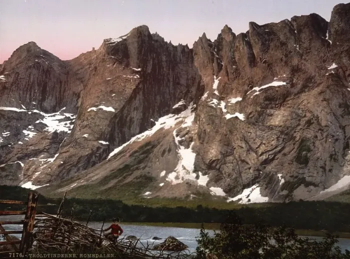 Framed Print : Trolltindene, a mountain massif in Norway