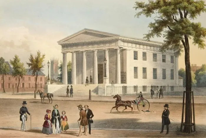 Framed Print : Troy Courthouse in 1850, Alabama Framed Print : Troy Courthouse in 1850, Alabama