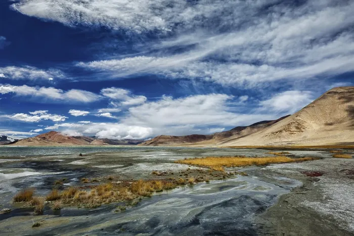 Framed Print : Tso Kar, fluctuating salt lake in Himalayas Framed Print : Tso Kar, fluctuating salt lake in Himalayas