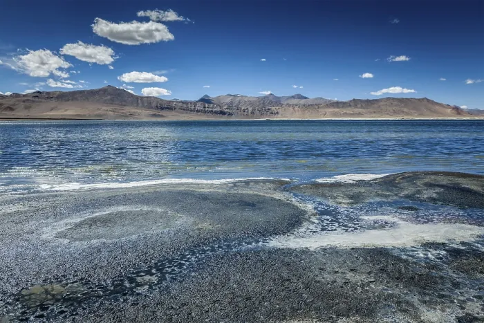 Framed Print : Tso Kar, fluctuating salt lake in Himalayas