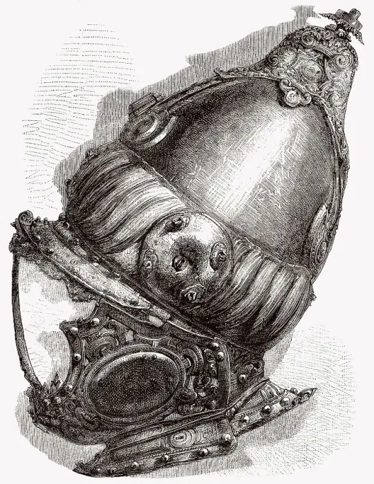 Framed Print : Tuerkischer Helm aus der Schlacht von Lepanto