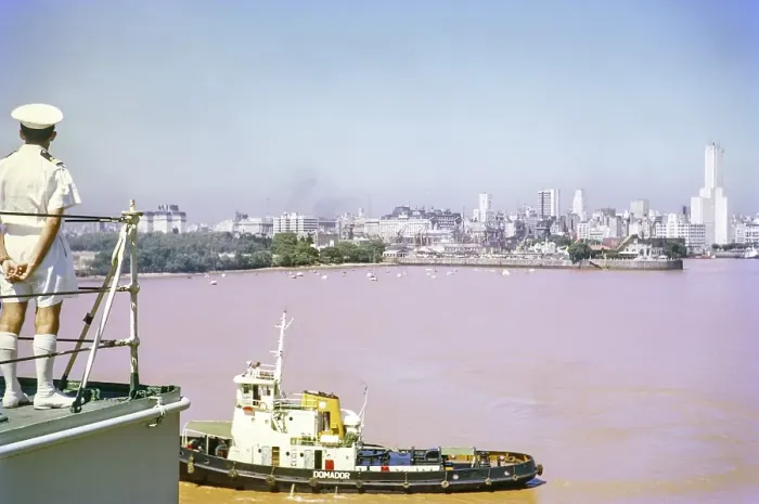 Framed Print : Tugboat Domador from HMS Triumph at Buenos Aires, Argentina, South America Royal Navy, slide dated February 1972, South America