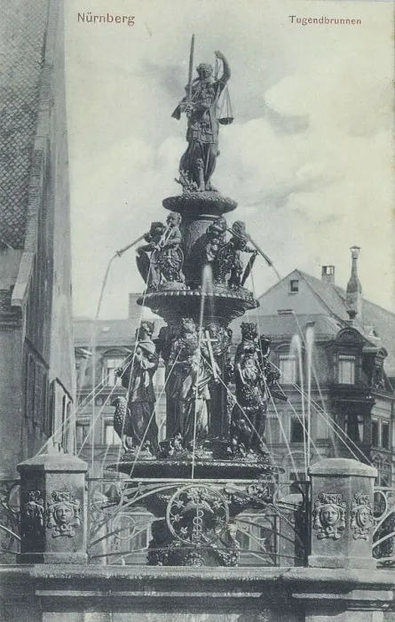 Framed Print : Tugendbrunnen in Nuremberg, Middle Franconia Framed Print : Tugendbrunnen in Nuremberg, Middle Franconia