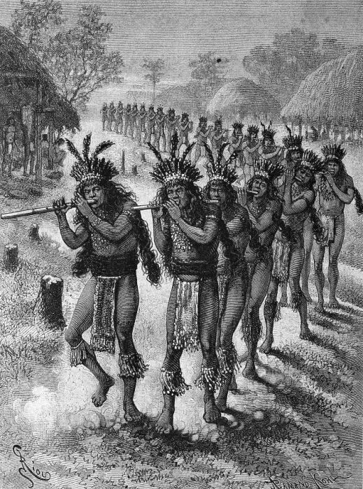 Framed Print : Tule dance of the Rouconyenne, Native Americans in South America